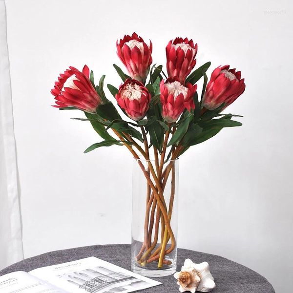 Flores decorativas 1pc Flor artificial de seda de seda falsa BouquetBook de casamento de Natal para a festa de família do jardim ao ar livre Decoração do quarto da família