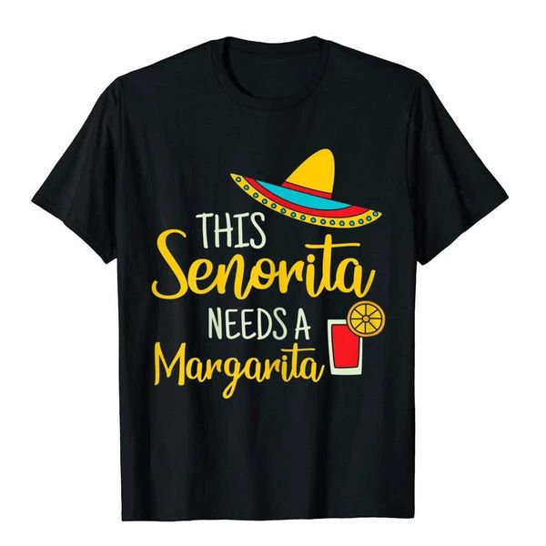 Camisetas masculinas femininas senorita margarita fiesta mexicana engraçada cinco de mayo camiseta impressa na camiseta à venda homens ts casual t240510
