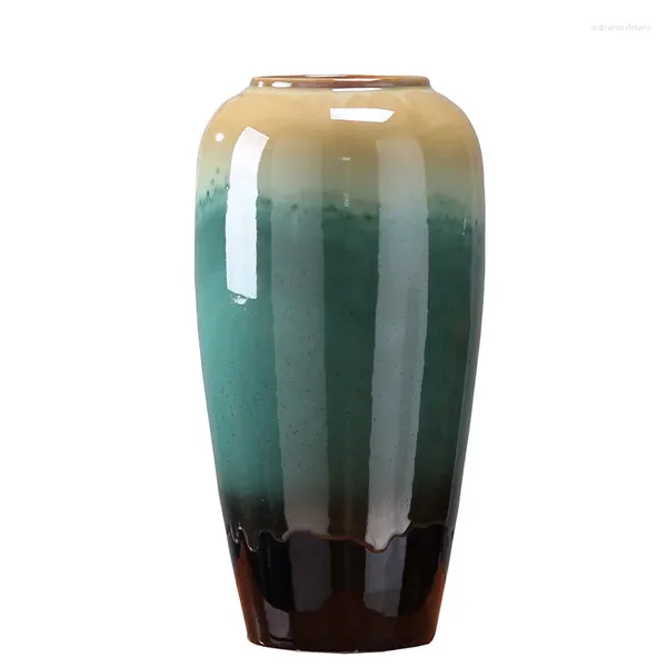 Vasen Hochtemperaturglasur-Od-Oberflächen-Gradient Keramik Vase hochgradig Lorain Jade Porzellan Medium Blütenanordnung