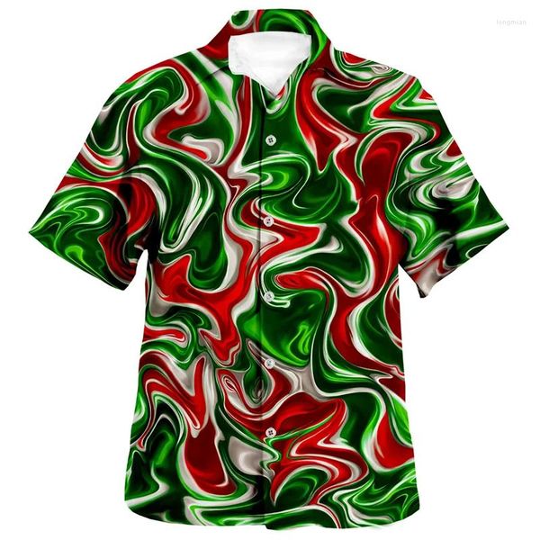 Camicie casual da uomo pattern puzzle hawaian divertente 3d stampe maschioni di moda cameriere spiaggia camisa vocazione estate camicia