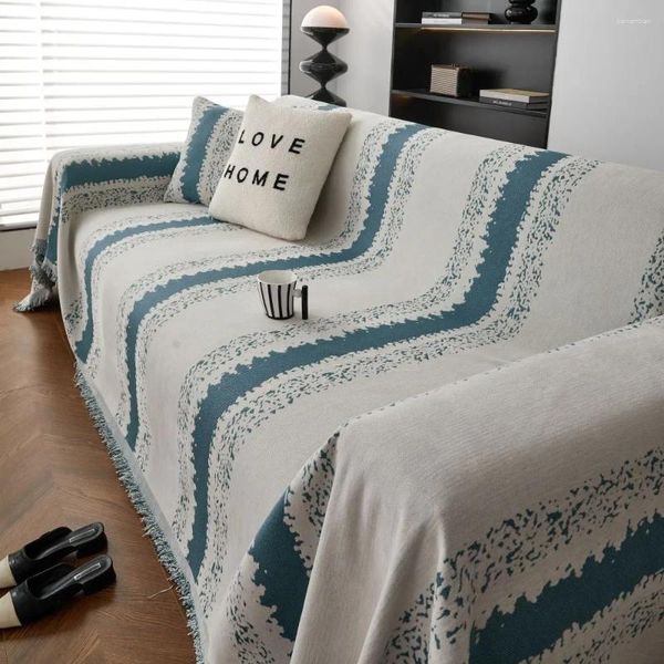 Stuhlabdeckungen 2024 Ins Nordic Sofa Cover Matte Decken für Wohnzimmer Paar Position Moderne Streifen Camping -Picknickdecke