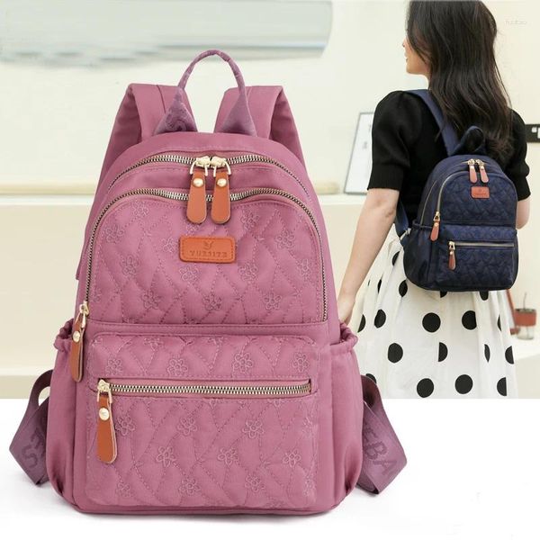 Borse per la scuola Women Laptop Backpack Girls Girls Teenager Bagna impermeabile Nylon Travel Daypacks Ladies Stranack Femmina in stile coreano