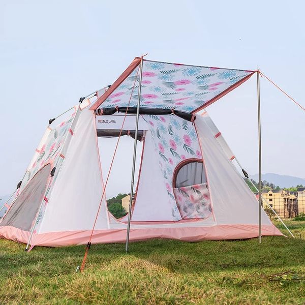 Wolface tend tent frame pop-up esportes partido de fibra de vidro rosa de fibra de vidro rosa do jardim da tenda do pavilhão do pavilhão ACAMPAMENTO TRIMELAÇÃO 240507