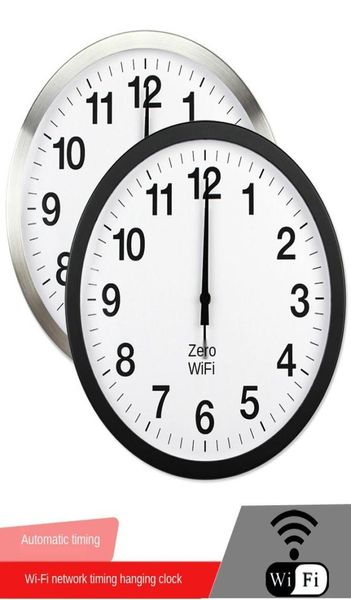 Дюймовые настенные часы Умные Wi -Fi Автоматическая синхронизация сеть сеть Mute Mounter минималистская гостиная Quartz Home Clocks2024025