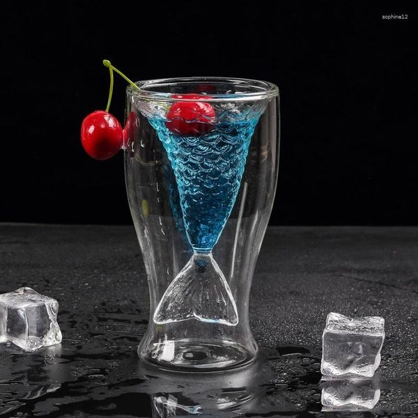 Copos de vinho 90ml Creative Double Cocktail Glass Transparent Cup Vodka Brandy Bar Restaurant Club Drinkware Decorações