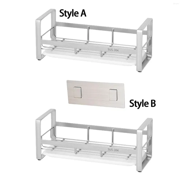 Armazenamento de cozinha Organizador de pia de pia de pia de pia de cozinha Suporte de esponja para sabonete de escova