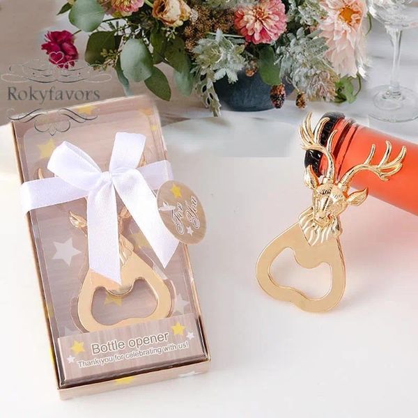 Favor de festa 20pcs Gold Stag Antlers abridor de garrafa Favorias de casamento presentes de natal