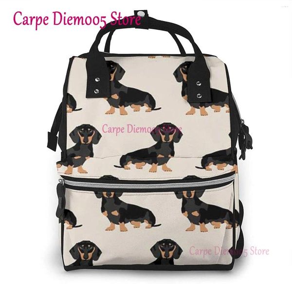 Backpack Bafshund Cane Stampato Mummy Panno da pannolino Mummy Multi-Function Mappy Bags Kid With Laptop Taske Tascher cinghie