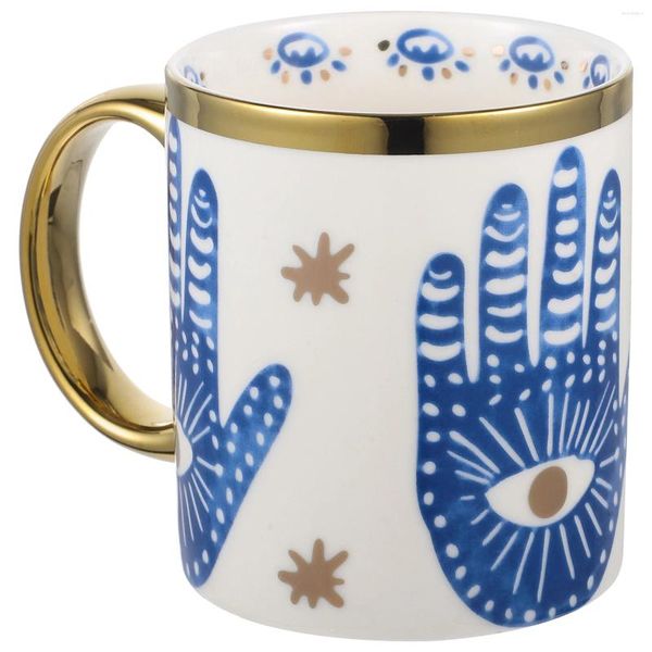 Canecas de água de mão de mão Handheld Cup Hanking Milk Caneca turca Decoração decorativa Decorativa Cerâmica delicada do cafeter