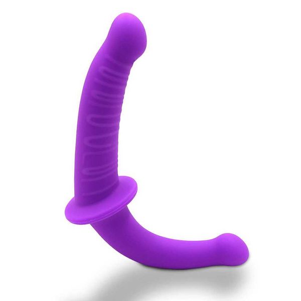 Outros itens de beleza da saúde Strapless strap-on Restic Sile Dildo para Estimulação de Vagina Anal Toy Double Side Adult Toy para fêmea lésbica feminina T240510