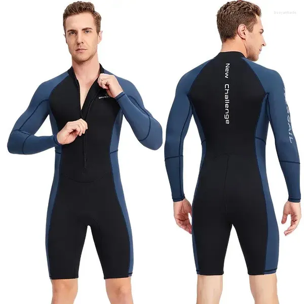 Kadın Mayo 1.5mm Neopren Wetsuit Erkekler Ön Zip Tek Parçalı Mayolar Dalış Takımı UV-PROOF Güneş Koruyucu Şnorkel Sörf Sörf