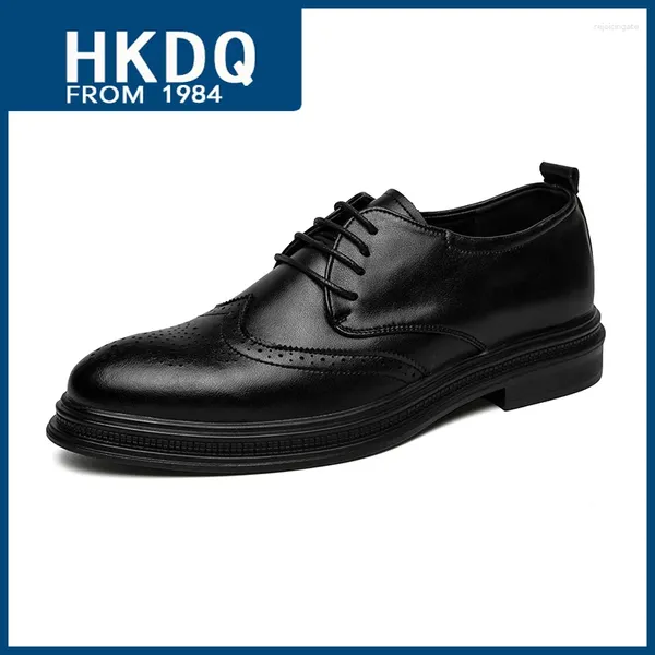 Отсуть обувь HKDQ Классическая черная кожаная мода мужская мода Упомянутая социальная формальная для мужчин. Случайный мужчина Оксфорд
