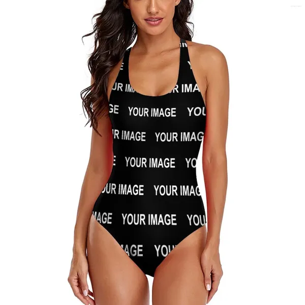 Costumi da bagno femminile Aggiungi la tua immagine costume da bagno elegante design personalizzato da un pezzo da tubo da una donna spingta su costume da bagno sexy da bagno più 2xl