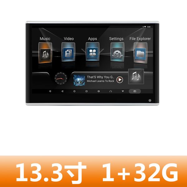Carro de 13,3 polegadas Android Monitor Externo Monitor de projeção sem fio Sistema de entretenimento traseiro de cartas de inserção de cartas TV de entretenimento traseiro TV