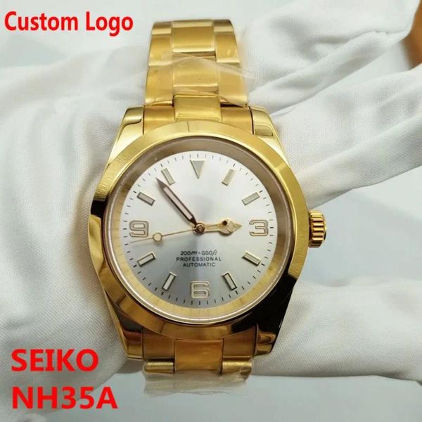 Orologi da polso orologi da uomo orologio automatico di lusso per uomini oro lucido meccanico lucido 36mm/40 mm orologio da polso a zaffiro luminoso nuoto reloj hombre