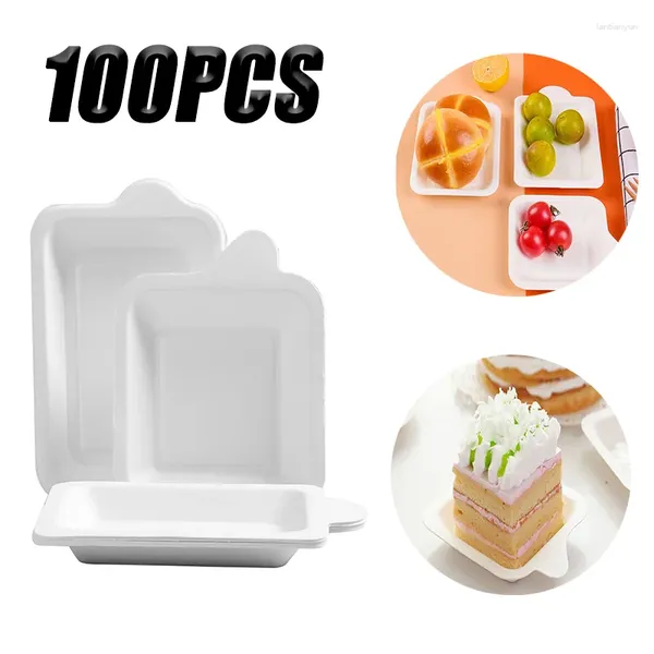 Einweg -Geschirr 100pcs verdickter Kuchen Dessert Papierschale Pad DIY Dekorieren Werkzeuge Muffin Backen Hochzeits Geburtstagsfeier