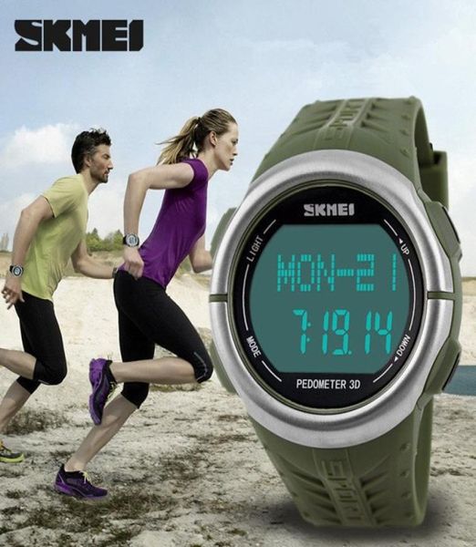 Skmei 1058 Herzfrequenzmonitor Uhren -Schrittzähler Sport -LED -Uhren für Männer Frauen 50m wasserdichte Digital Uhren -Sportkalorienzähler 8490096