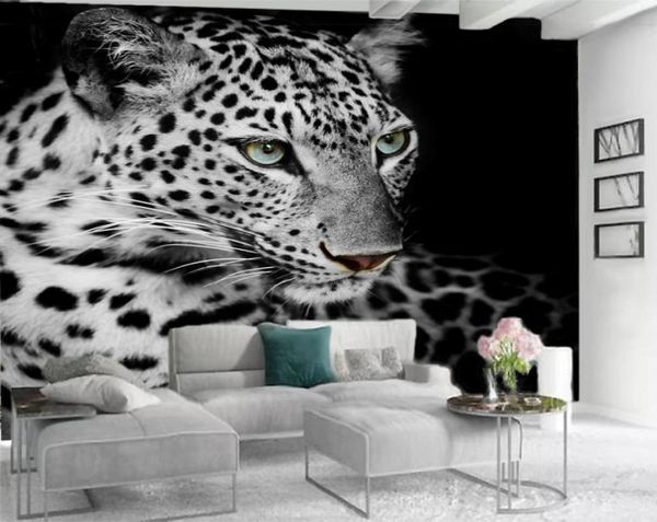 Benutzerdefinierte 3d tier tapeten wild wilde fleckte tiger wohnzimmer schlafzimmer küchendekor malen mural wallpaper moderne wand co6413873