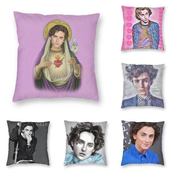 Pillow Fashion Virgin Timothee Chalamet Cover Samt Timmy 90er TV -Schauspieler -Hülle für Sofa Quadratkissenbezug Home Decorative