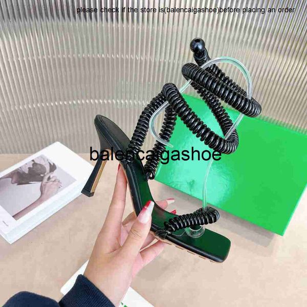 Bottegaa -Schuhe verkable Stretch Frauen Römische Sommersandalen High Heeled Party Kleid Pumps Dunkelblau Green Cross Gurt Outwear Outwear Walking Shoe Runway Sandale