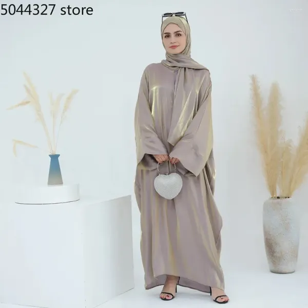 Abbigliamento etnico eid luccicante abaya con preghiera di sciarpa integrata vestito hijab estate abayas musulmani per donne dubai lussuoso abito kaftan islam