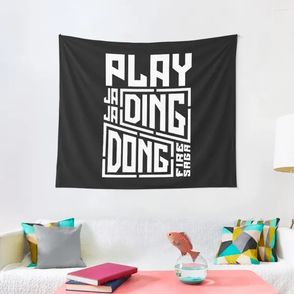 Wandteppiche Retro Fire Saga Spielen Sie Ja Ding Dong Song Fantastisch für Filmfan Tapestry Home Supplies Room Decor süß