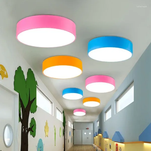 Luzes de teto Ecojas acrílico redondo LED LED MONTAGEM LUZ DE FLUSHMOUNT para o jardim de infância