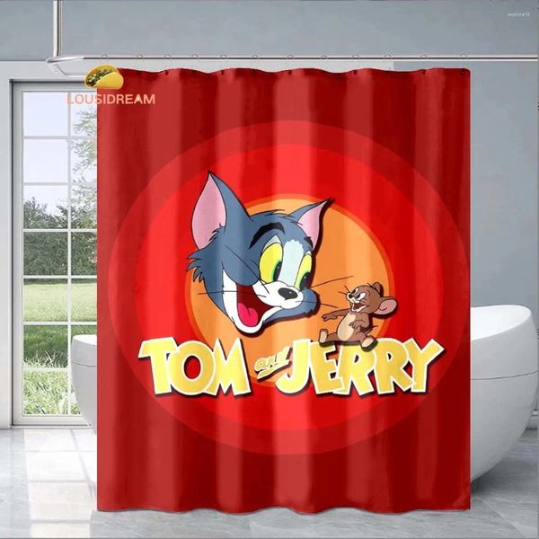 Tende da doccia T-Tom e Jerry Squilit Tenda Regalo decorativo alla moda per il bagno per bambini adulti impermeabili a prova di muffa