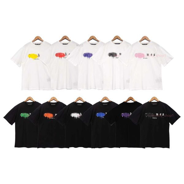 Camisetas masculinas Designer PA T-shirt Tees de luxo impressão Palms T camisetas mensais ângulo feminino Manga curta Hip Hop Streetwear Tops Roupas