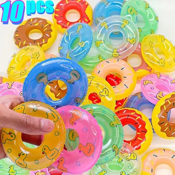 Kinder Mini Schwimmring Bad Spielzeug Schwimmbad Float Circle Spielzeug Baby Lustige Puppe schwimmende Gummi -aufblasbare Spiele 240510