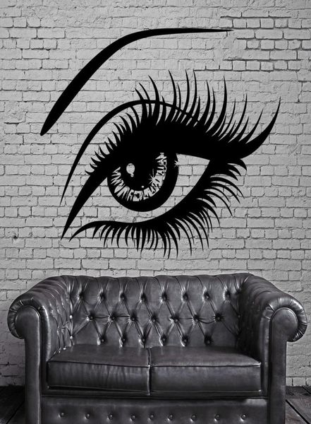 Big Eye Wimpern Vinly Wall Aufkleber sexy schöne weibliche Augen Wandtaste Dekor Home Wand Wandbild für Heimaufkleber 6530294