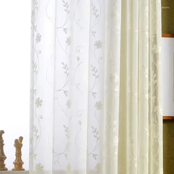 Vorhang Tüll halbschanzende Pastoralliteratur und Kunst romantischer Wohnzimmer Schlafzimmer Dreidimensionales strömtes Stickereifensterbildschirm