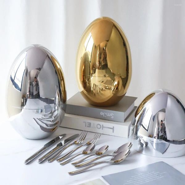 Cola Sploons Silver Egg Start Spoon Tableware Set com caixa de presente 6 PCs/Definição de Humor Friendly HOME Casa Decorativa Presentes de Aniversário