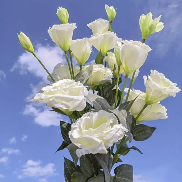 Dekorative Blumen künstliche Blume 4-Kopf-Eustoma Haushalt Wohnzimmer Esstisch Dekoration Hochzeit Weihnachtsfeier Hintergrund