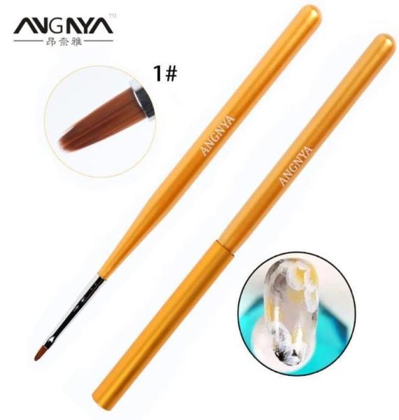 Золотая деревянная ручка для ногтя Art Art Acryla Liquid Powder Price Prings Flower Petal Rawing Pend Manicure Tools17635059