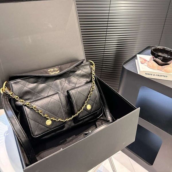 Nuovo designer di top strato Cowhide Hide Lingge Chain Bag Hobo Leather Fashion Fashion Single Crossbody Postman Factory Wholesale Retailbsn0