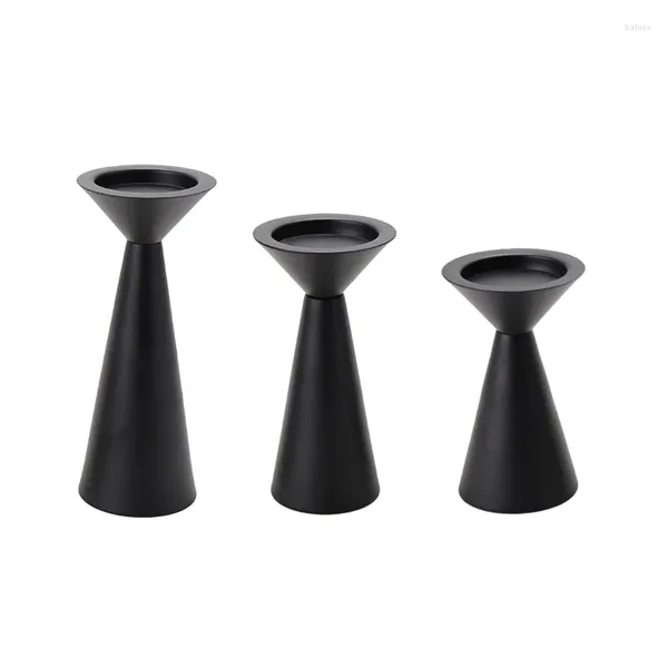 Titulares de vela 103a Retro Retro Black Candlestick Candlellight Stand Stand Vintage Candelabra para a mesa de jantar de festa de casamento de Natal