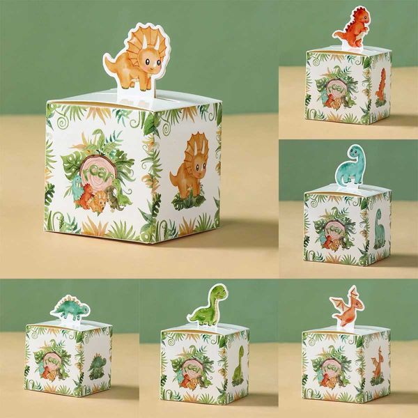 Wrap Wrap Dinosaur Candy Box a tema Birthday Party Decoration Giungle Cavalca Funzionamento Cookie Packaging Boxq240511