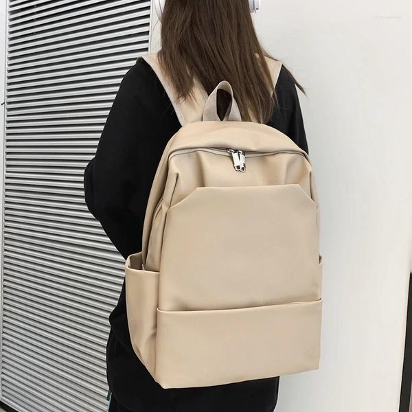 Rucksack 2024 Fashion PU Casual Waterprooof Coole tragbare Männer Frauen Rucksäcke große Taschen Schüler Schoolbags Umhängetaschen