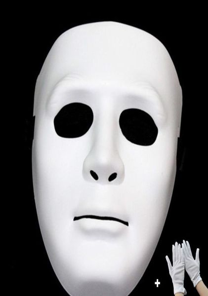 Halween Christmas Festival Masquerade Jabbawockeez Dance Party Hiphop Decoration Ornaments Props White Ghost Mask Glove6682000