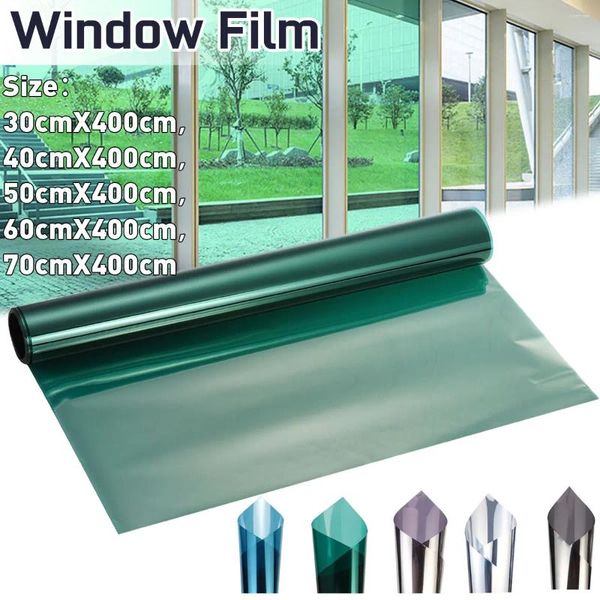 Fensteraufkleber 30/40/50/60/70 x 400 cm Zwei Seitenspiegel Filmisolierung Solar Tint UV Reflex