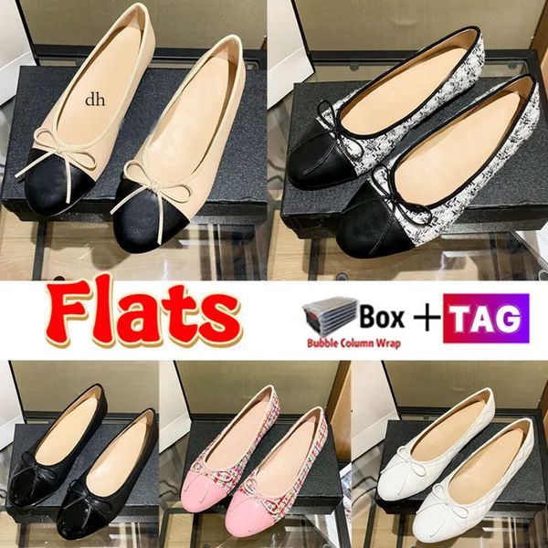 Frauen Kleiderschuhe Kanal Sandalen Damenschleusen Ing Ballerinas Falts Lambskin Stoff Ballett flache Designer Sandale Slides Lederscheibe Luftreue FB FB