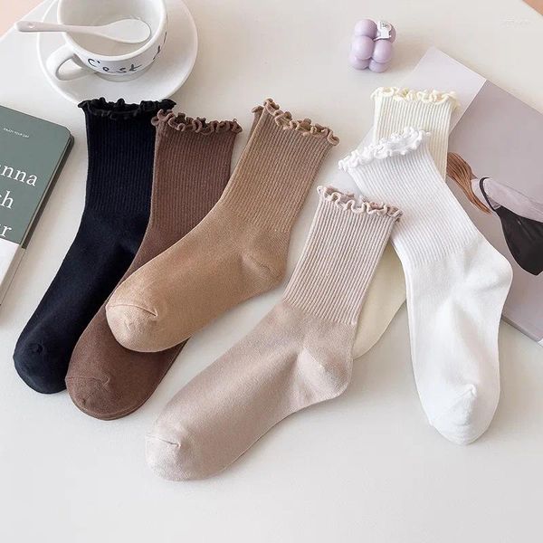 Frauen Socken Mode Frauen koreanischer Stil Kawaii Solid Color Girls süße atmungsaktiv