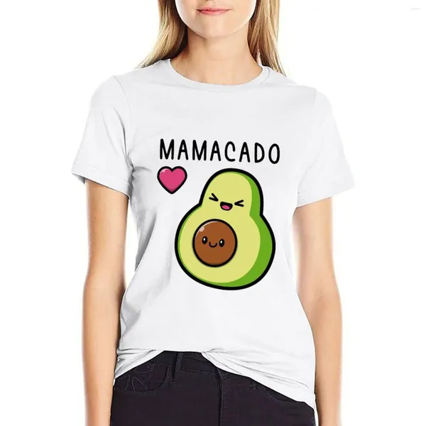 Polos femminile femminile Mamacado gravidanza madre carina avocado frutta in gravidanza mamma t-shirt plus size top vestiti estetici da donna di grandi dimensioni