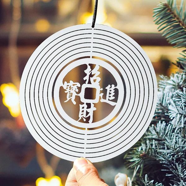 Dekorative Figuren Feng Shui Windspinner Edelstahl Magische Whirligig 3d Fließende CHIMES Teile Reichtum Vermögen Pendell Garten Yard