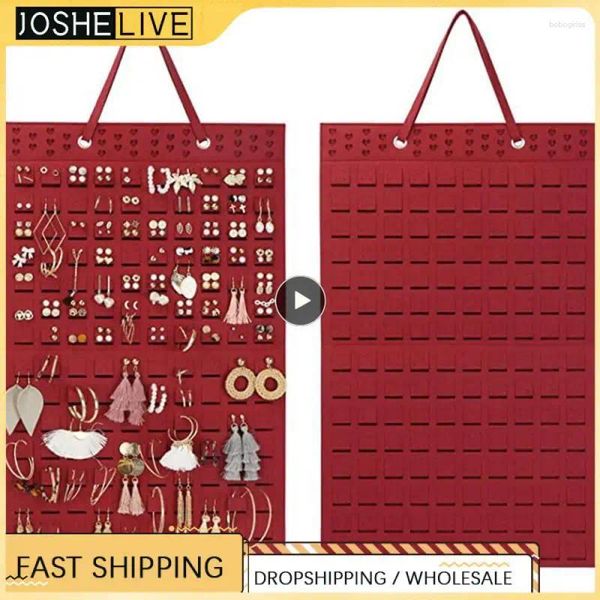 Placas decorativas Brincos de anel de colar para o suporte do suporte de armazenamento da parede de jóias penduradas de jóias Bolsa de sacos domésticos Broche de feltro macio