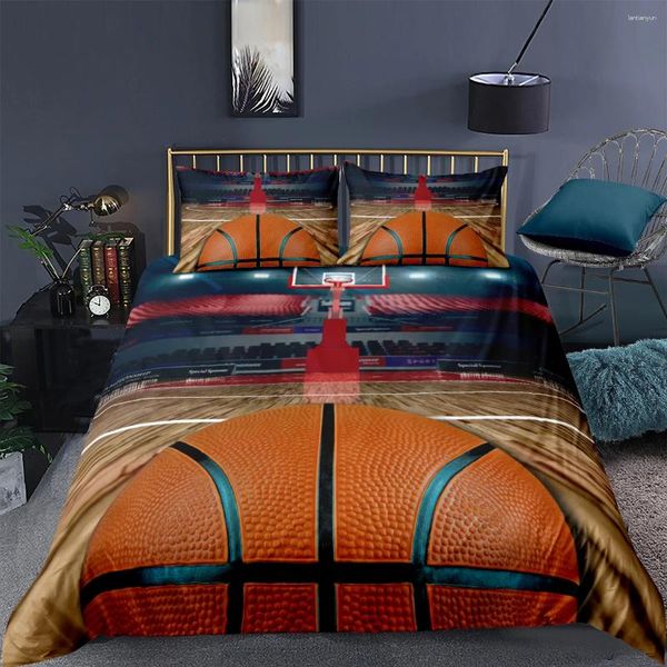 Conjuntos de roupas de cama Design de basquete 3D Conjunto de capa de edição de colch