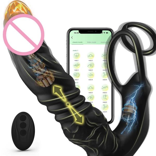 Outros itens de beleza de saúde sensive App Control Men Massager vibradores em forma de vibrador com galo de galo duplo sile brinquedos anal adultos para casal gay T240510