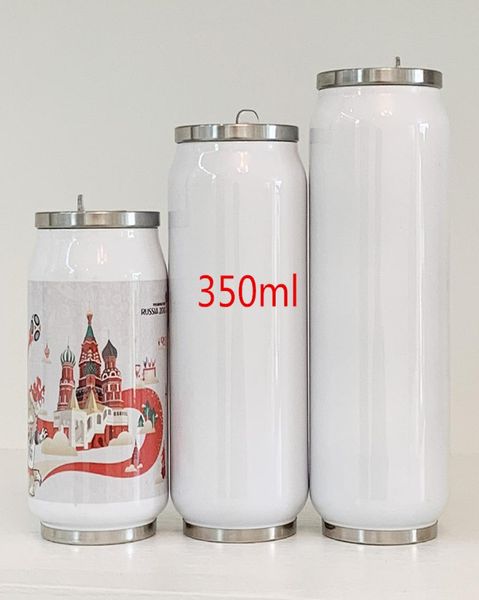 Süblimasyon 12oz kola su şişesi çift duvarlı paslanmaz çelik bardak yalıtımlı vakum kapak ile diy5011997 için boş