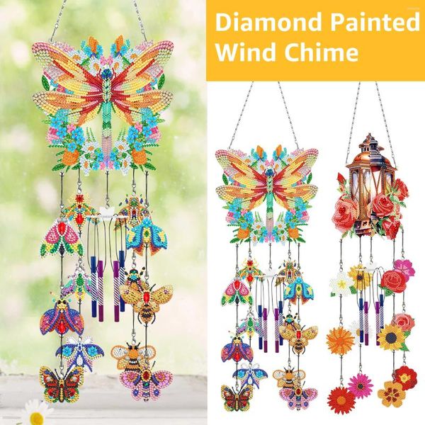 Estatuetas decorativas de pintura de stromestone wind sinos kit diy chimer art pingente criativo pendurar ornamento